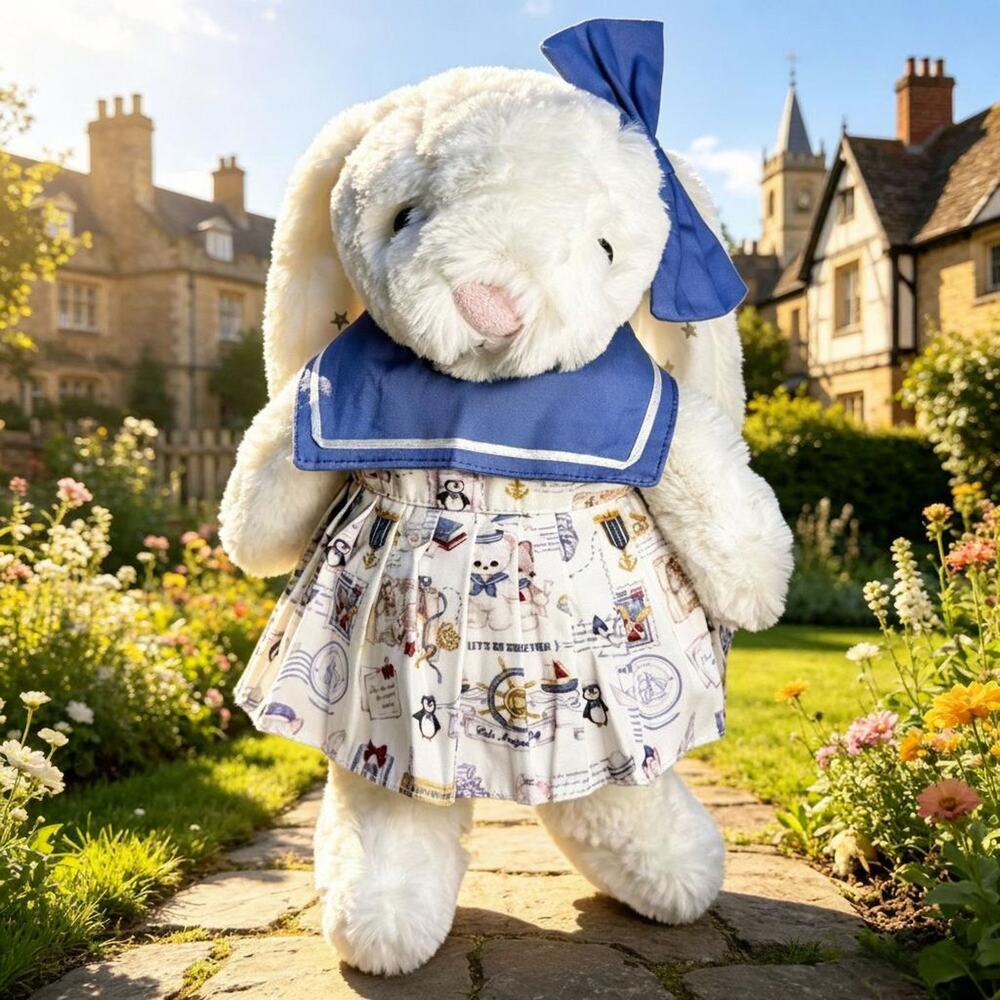 Medium Bartholomew Bear/Bashful Bunny cute outfits–Heritage Checked Dress